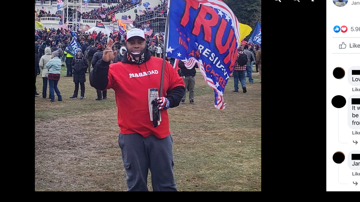A screenshot of Durham mayoral candidate and GOP member Jahnmaud Lane’s profile picture. Lane, known for his online show called “Mind of Jamal,” attended the Jan. 6 Capitol riot in Washington, D.C. Editor’s Note: Identities of those commenting on the post have been intentionally obscured to protect their privacy.