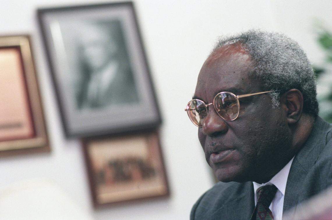 Julius Chambers was the chancellor at N.C. Central University. Chambers was the lead attorney in Swann vs. Charlotte-Mecklenburg Board of Education, the 1971 case that established busing as a tool for desegregating schools. Photo was taken on May 30, 2001.
