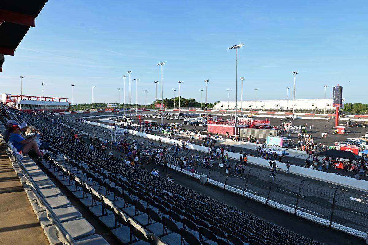 NASCAR fans explore North Wilkesboro Speedway during an open house on Wednesday, May 10, 2023. The speedway will host the NASCAR All-Star race on Sunday, May 21, 2023.
