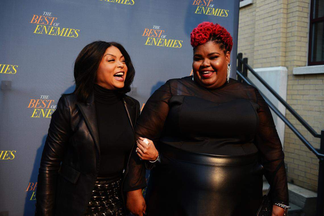 ‘Empire’ star Taraji P. Henson portrays Durham activist Ann Atwater in the new film ‘The Best of Enemies.’ Henson, left, appears with Atwater’s granddaughter Ann Nakia Green at the Durham premiere of the film last month at the Carolina Theatre.