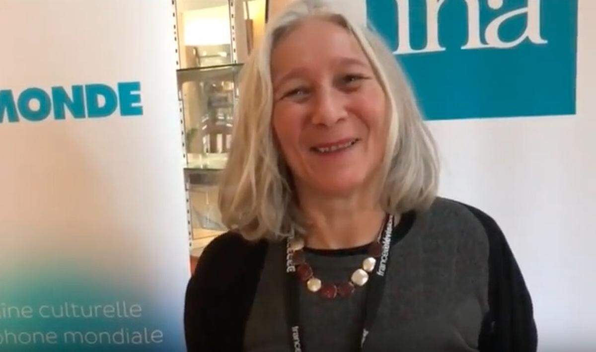 Sophie Brunet, editor of “The Staircase” French documentary series, speaks at the FIPA Festival in 2018.