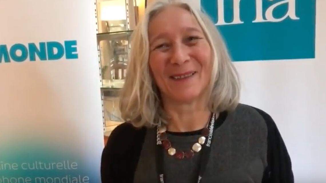 Sophie Brunet, editor of "The Staircase" French documentary series, speaks at the FIPA Festival in 2018.