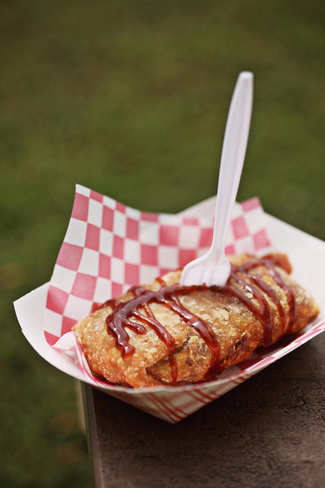 The Carolina Cowboy Roll from Fatboys BBQ is one of several new foods that will debut at The N.C. State Fair in Raleigh.