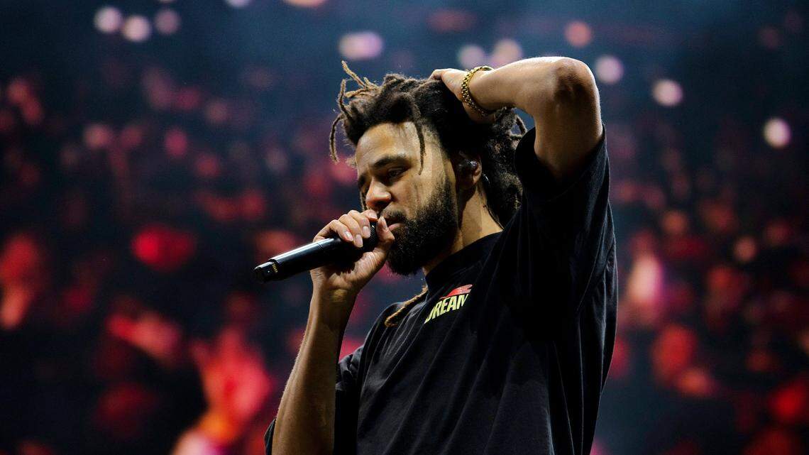 J. Cole headlines the Dreamville Festival in Raleigh, N.C., Sunday, April 2, 2023.