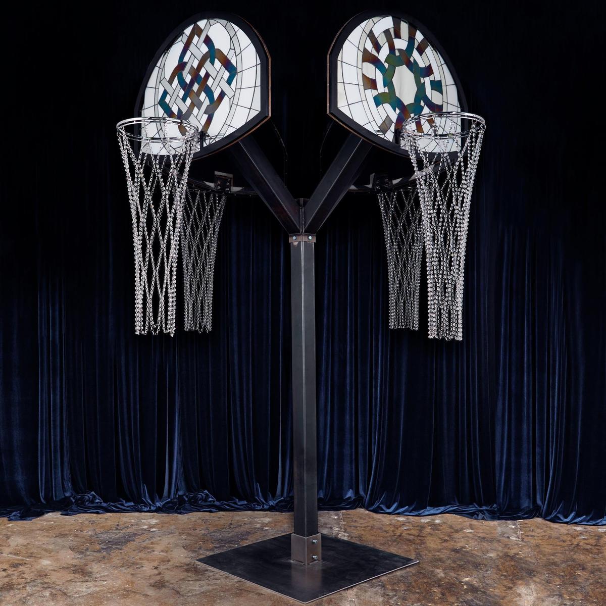 Victor Solomon’s “Xanadu,” 2018, steel, stained glass and Swarovski crystal will be included in CAM Raleigh’s “Above the Rim” exhibition.