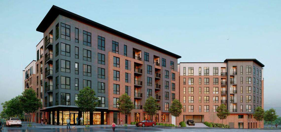 A rendering of the 510 E. Pettigrew St. apartments taken from plans that Park Grove Realty submitted to the city of Durham.