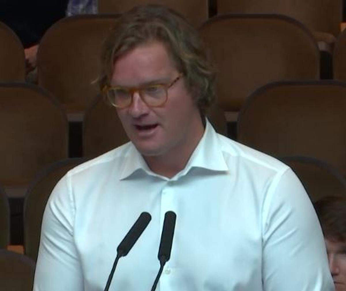 Bonner Gaylord, managing director of operations for Kane Realty and a former city councilman, addresses the Raleigh Planning Commission on Tuesday, April 23.