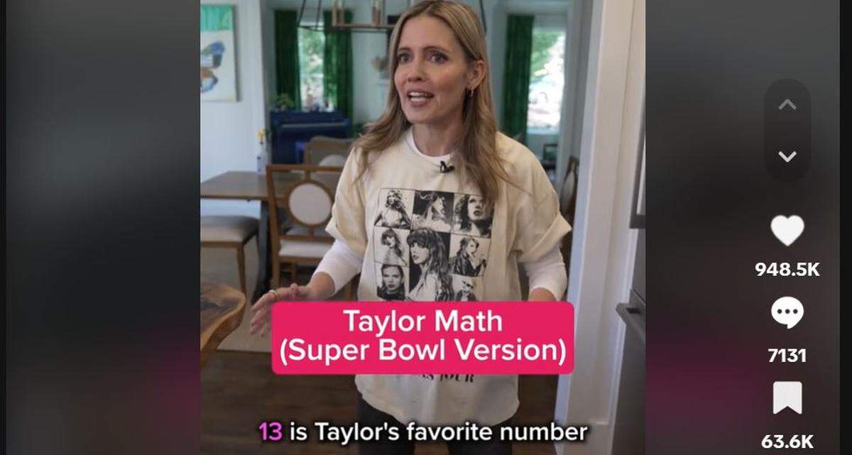 In a TikTok video, Kim Holderness and her husband Penn Holderness of Raleigh explore the magic of the number 13 as it relates to the chances that Taylor Swift will attend the Super Bowl in Las Vegas on Sunday, Feb. 11.