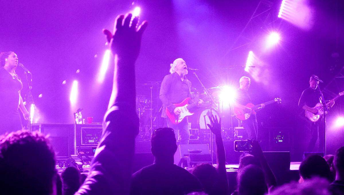 Roland Orzabal sings during the Tears for Fears concert at Coastal Credit Union Music Park in Raleigh, N.C., Saturday, July 8, 2023.