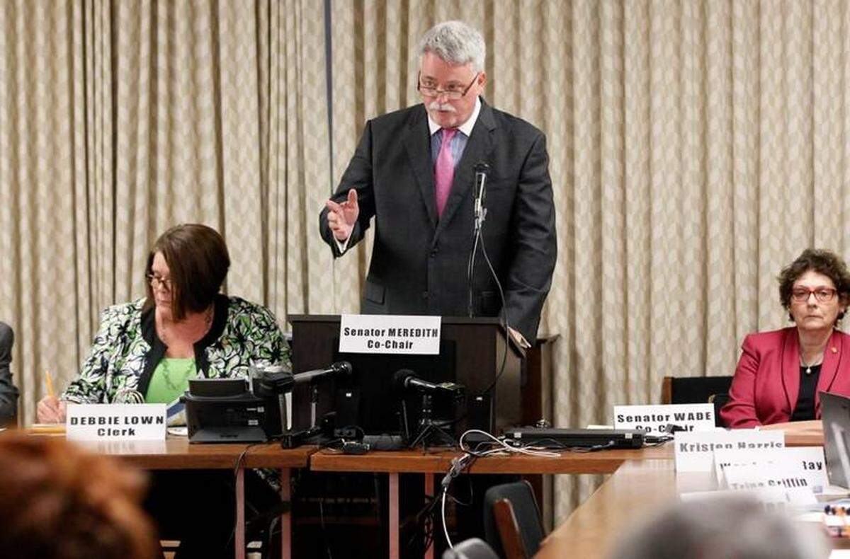 Senator Wesley Meredith talks during a meeting at the Legislative Building Wednesday, Feb. 22, 2017. Kirk deViere defeated Meredith in the 2018 elections.