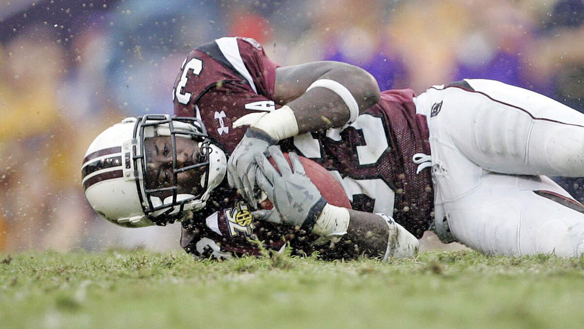 Former South Carolina defender Chris Hampton during a game in 2007