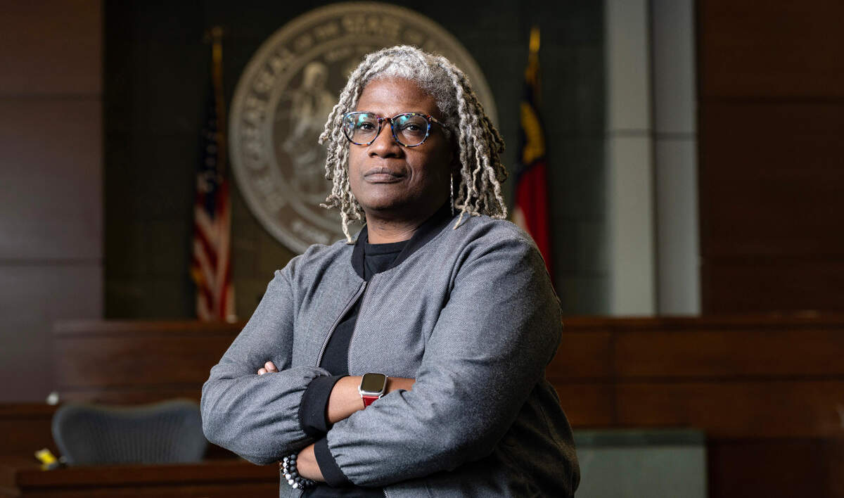 Durham County District Attorney Satana Deberry poses in the Durham County Courthouse Wednesday, March 19, 2025.