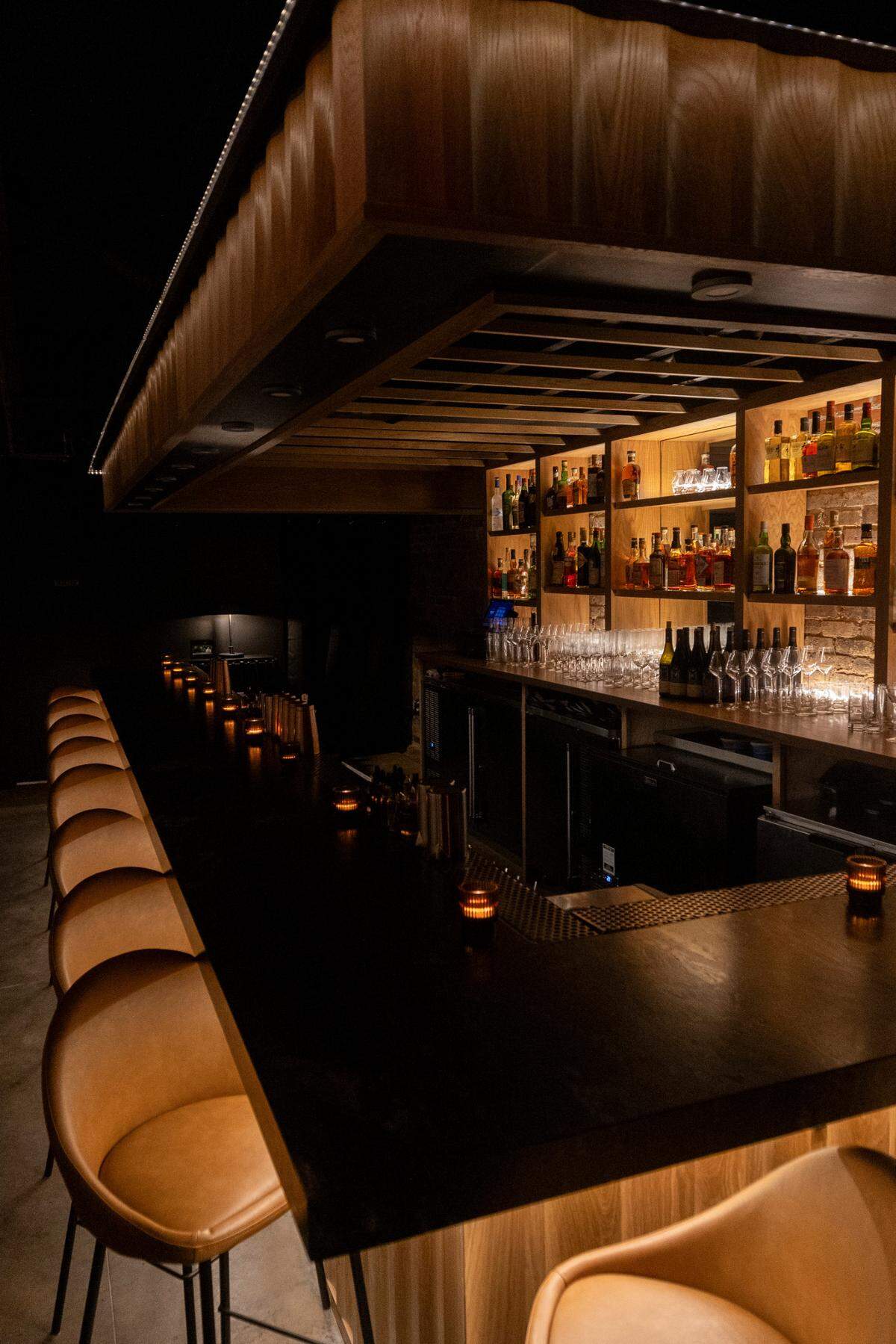 Scott Crawford’s new cocktail bar, Sous Terre, at 620 North Person Street below Jolie, Crawford’s French bistro.