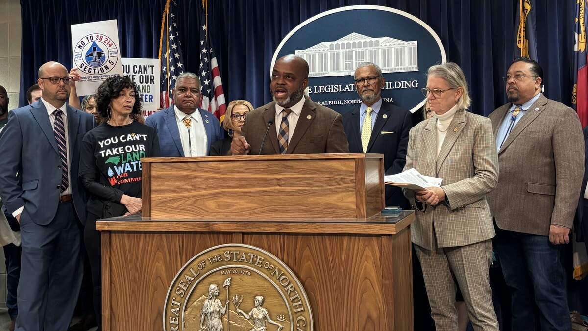 Rep. Rodney Pierce, a Halifax County Democrat, held a press conference on April 28, 2026 at the North Carolina Legislative Building with local leaders to rally against SB 214, a bill which would allow Franklin County to unilaterally annex land in Halifax, Vance and Warren counties.