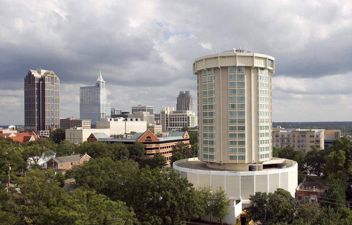 A 2012 News & Observer file photo of the Clarion Hotel, right, on Hillsborough Street in downtown Raleigh before it was renovated and converted to a Holiday Inn.