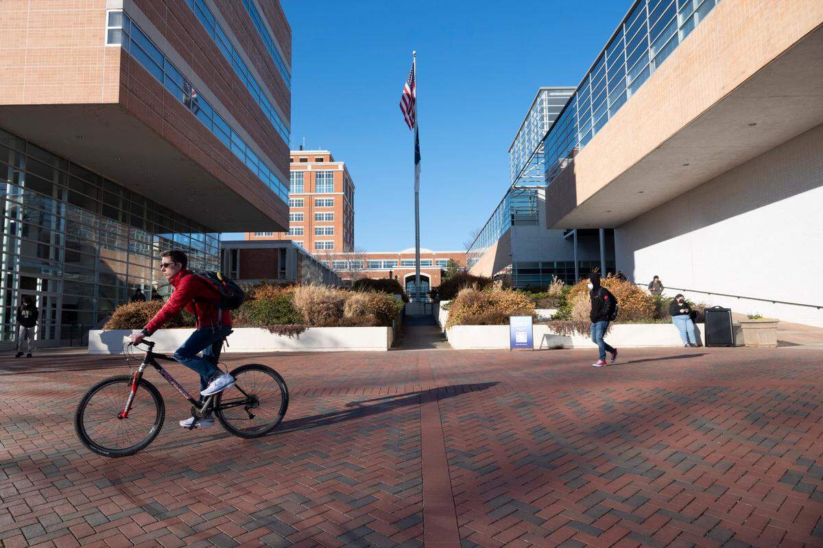 The campus of UNC Charlotte on Friday, January 29, 2021.