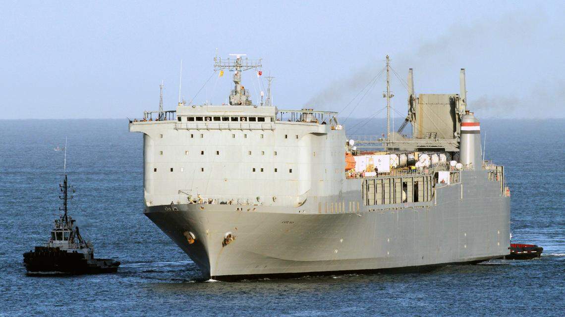 The state is arranging for the MV Cape Ray to ferry supplies into the Port of Wilmington, to relieve shortages caused flooding that has cut off the main roads in and out of the city.