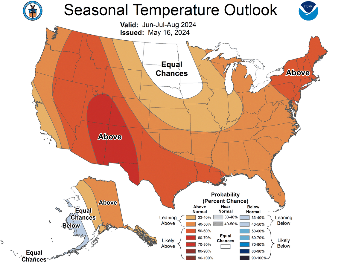 North Carolina has a 40% to 50% chance of higher-than-average temperatures this summer, forecasters say. Globally, NOAA says 2024 is likely to be even hotter than 2023, the hottest year on record.