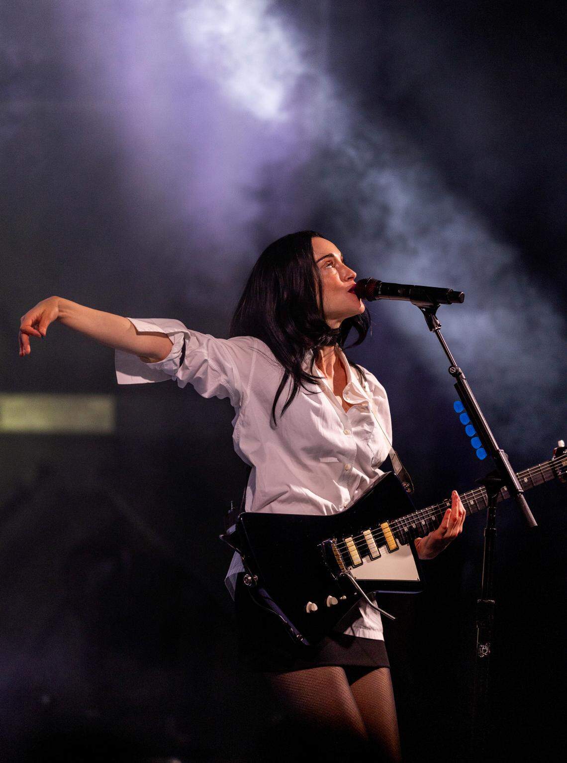 St. Vincent performs on the final night of the 2024 Hopscotch Music Festival in Raleigh, N.C., Saturday, Sept. 7, 2024.