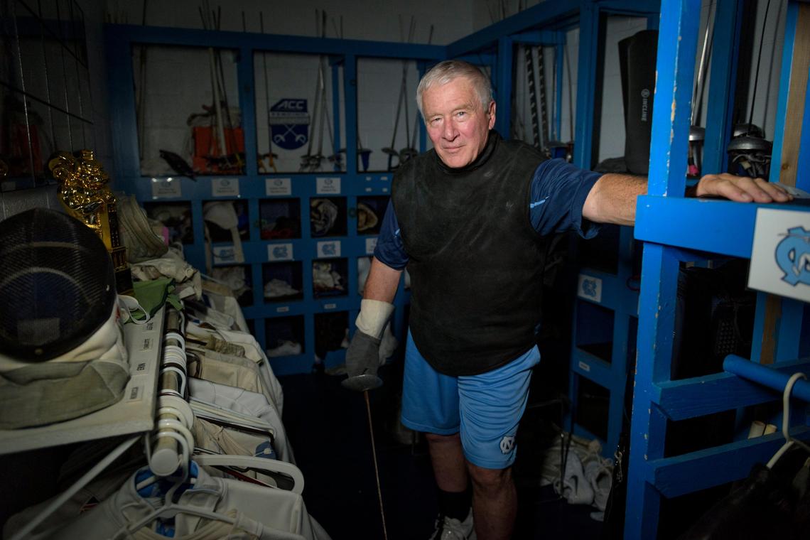 UNC-CH Fencing Head Coach Ron Miller poses for a portrait on June 27, 2019. Miller will be retiring after 52 years of coaching the UNC fencing team.