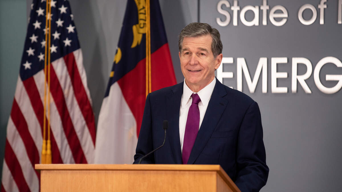 Governor Roy Cooper addressed the current state of the COVID-19 pandemic and the omicron variant in a press conference in Raleigh, N.C. in this file photo from Tuesday, Jan. 4, 2022.