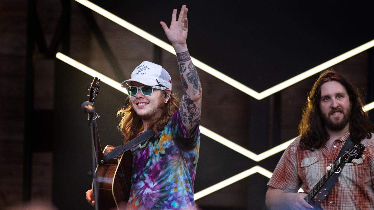Billy Strings and his band take the stage on the first of their three-night run at Cary, N.C.’s Booth Amphitheater, Thursday, July 13, 2023.