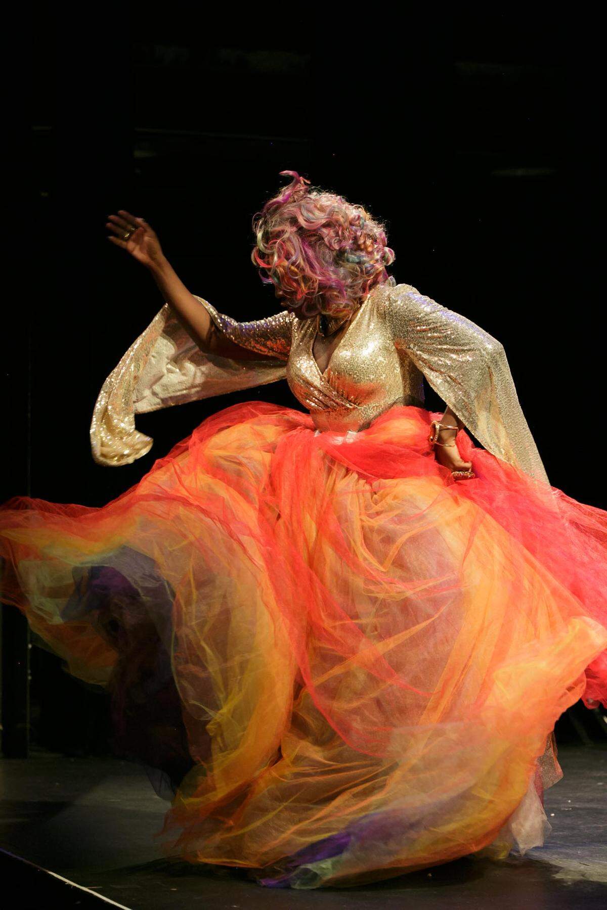 Stormie Daie performs for middle school students from Central Park School for Children at their 2019 Pride & Liberation Event.