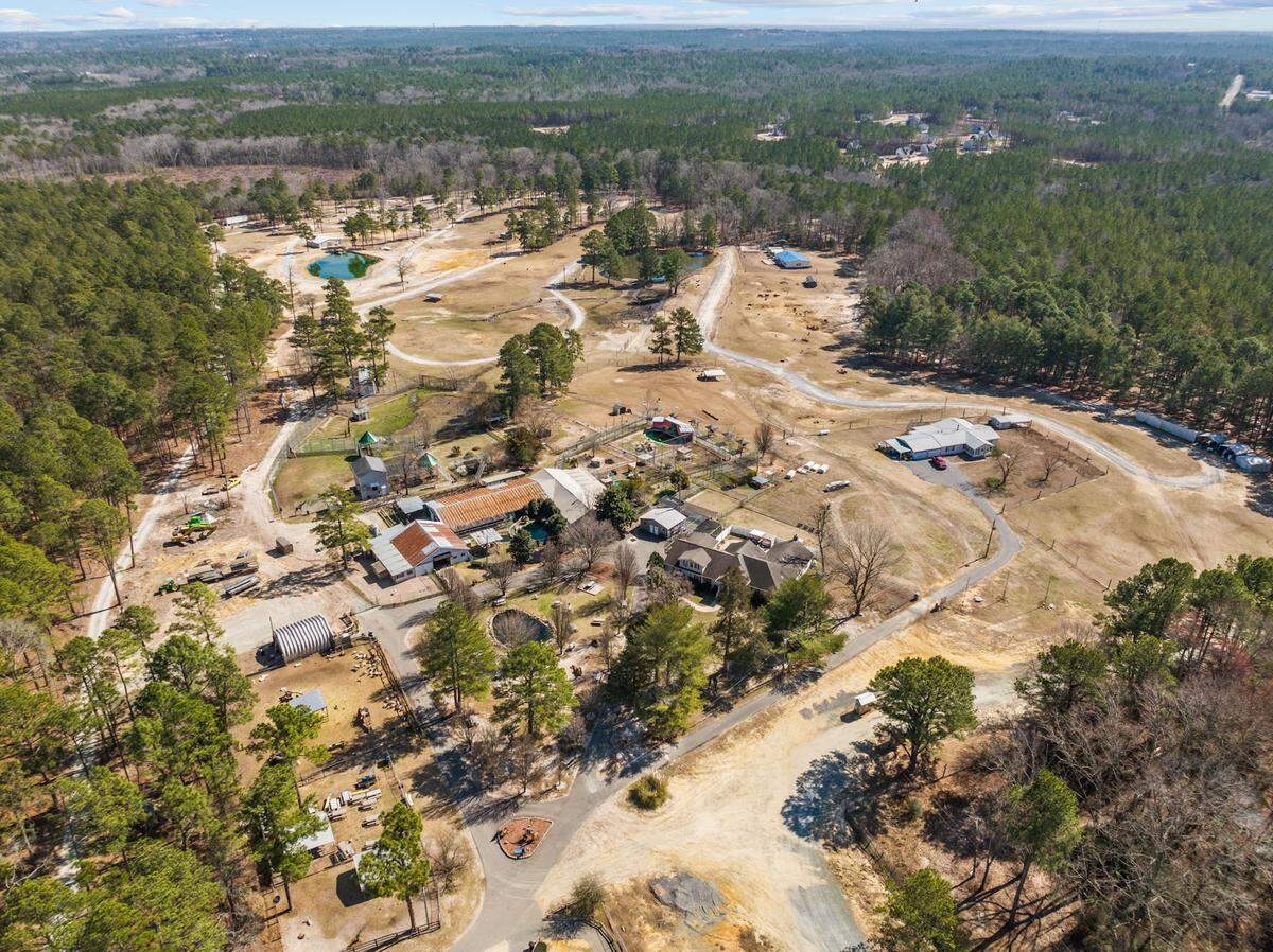 An aerial of Aloha Safari Zoo at 159 Mini Lane in Cameron, NC.