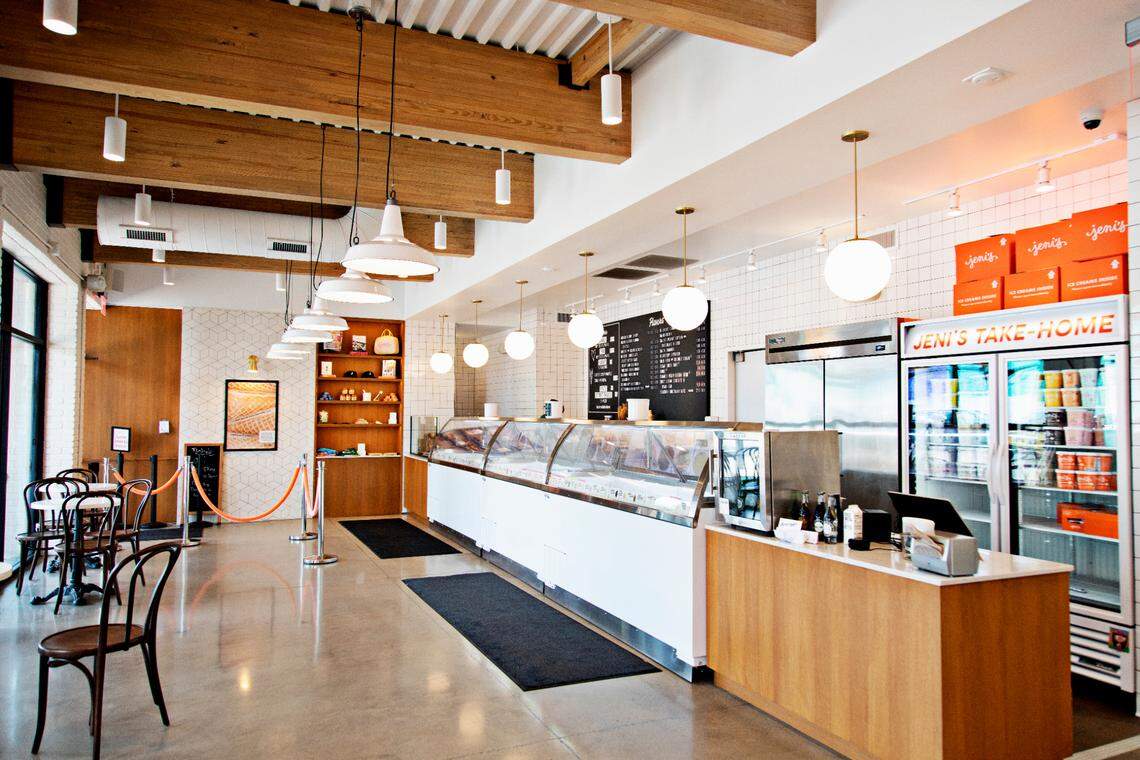 Jeni’s recently opened a “scoop shop” in downtown Durham’s Brightleaf Square with interior and exterior seating.