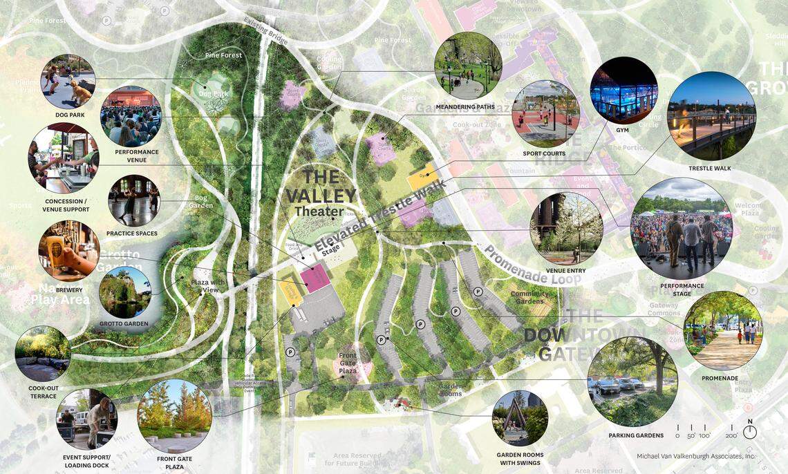 The proposed plan for The Valley in Dix Park