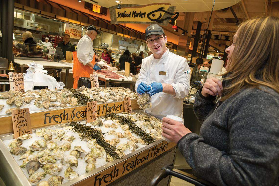 A Wegmans seafood market.