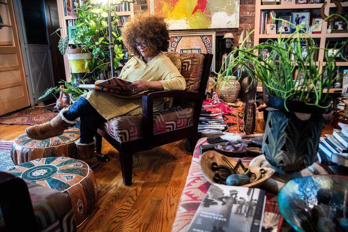 Jaki Shelton Green, North Carolina’s ninth poet laureate at the at her home in Mebane.