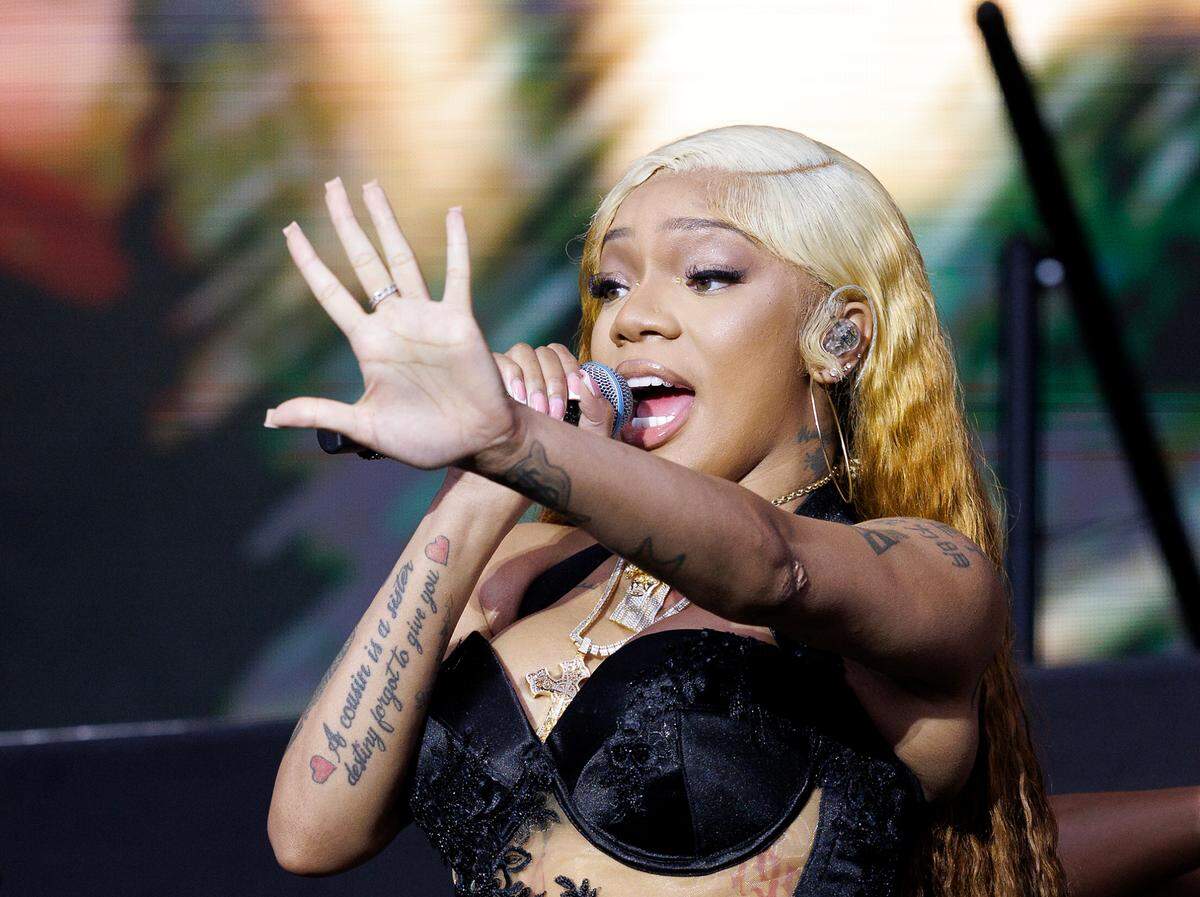 GloRilla performs during the fifth Dreamville Festival on Sunday, April 6, 2025, at Dorothea Dix Park in Raleigh, N.C.