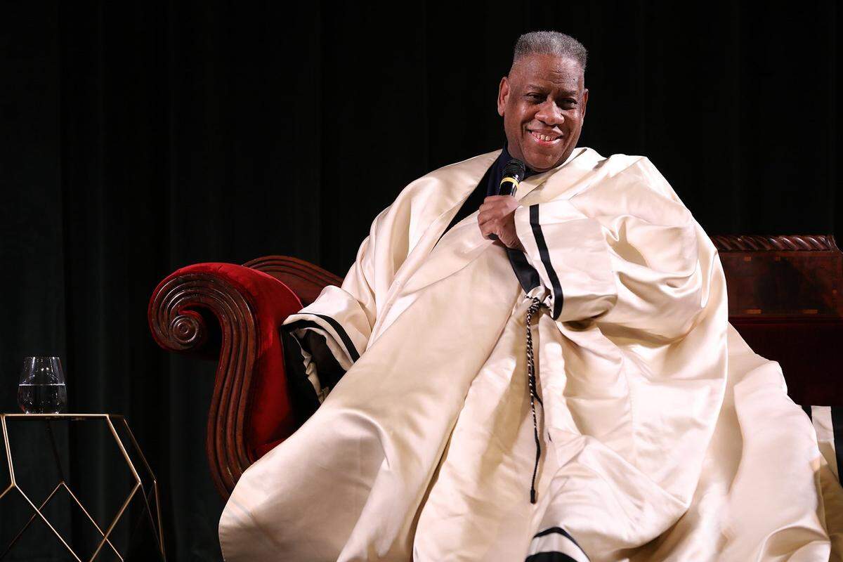 Andre Leon Talley speaks during “The Gospel According to Andre” Q&A during the 21st SCAD Savannah Film Festival on Nov. 2, 2018, in Savannah, Georgia. Talley, the towering former creative director and editor at large of Vogue magazine, has died. He was 73.
