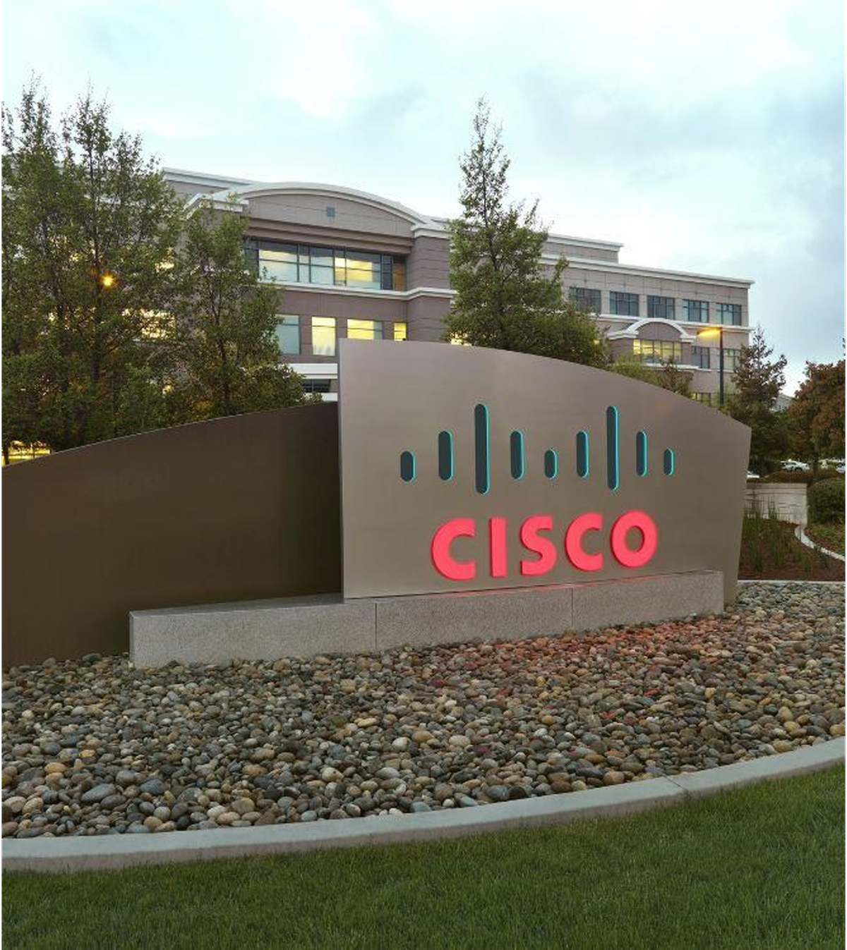 The outside of Cisco’s office in Research Triangle Park.