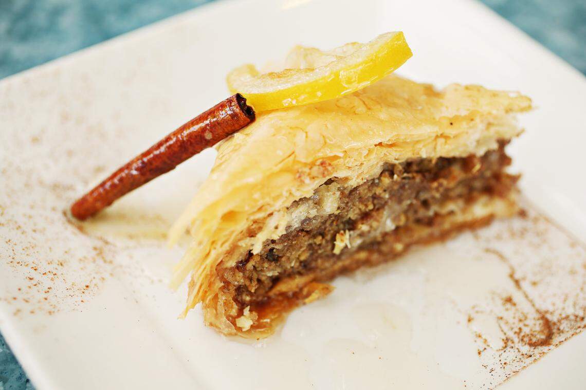 Taverna Agora’s Baklava is a must-have at the downtown Raleigh restaurant, complete with a rooftop dining room.