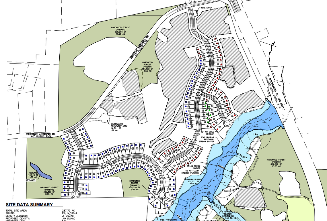 A Florida investor hopes to build a 142-home subdivision in the Bahama community of rural North Durham. It would be located along North Roxboro Road and Preston Andrews Road.