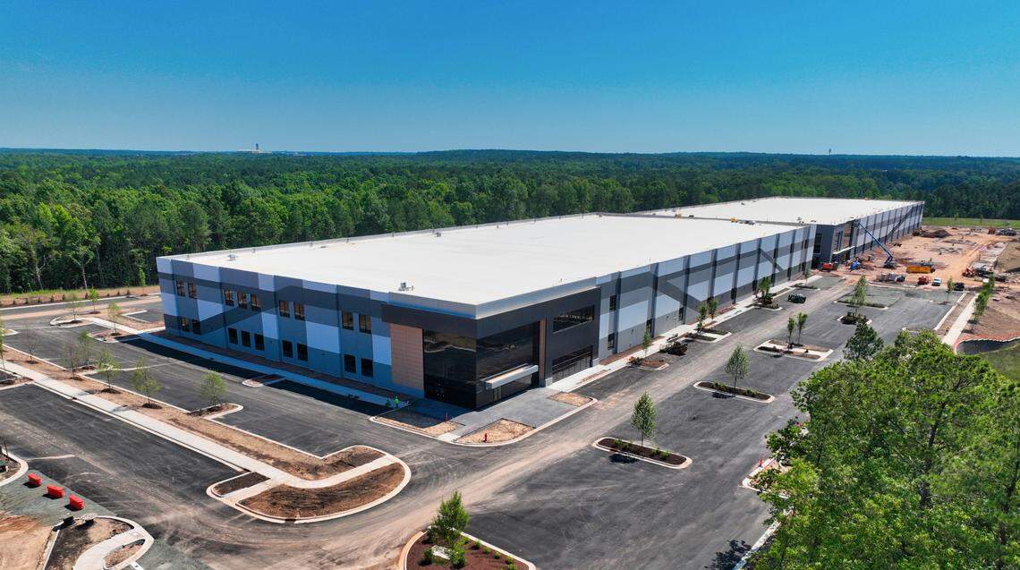 An aerial photo of King Street Properties’ initial two buildings at 4880 McCrimmon Pkwy. It’s on its new 75-acre Pathway Triangle campus in Morrisville.