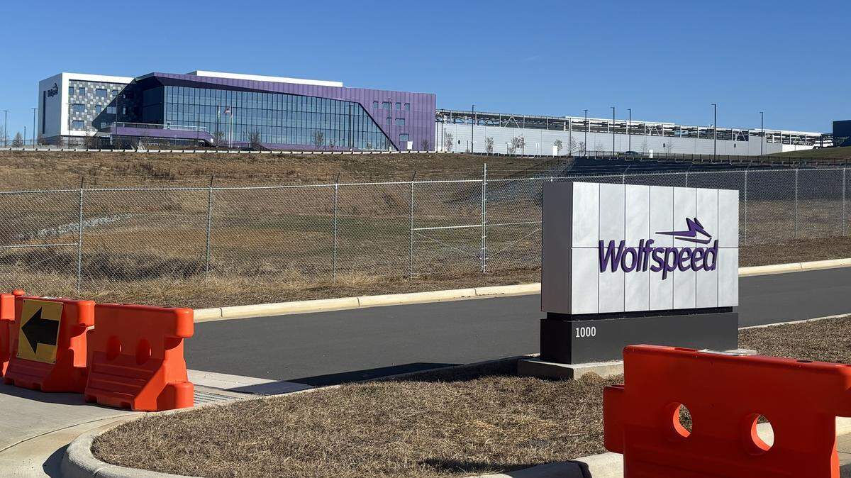 Wolfspeed’s new materials factory near Siler City, North Carolina, in December 2025. The company is currently meeting its demand through other facilities. 