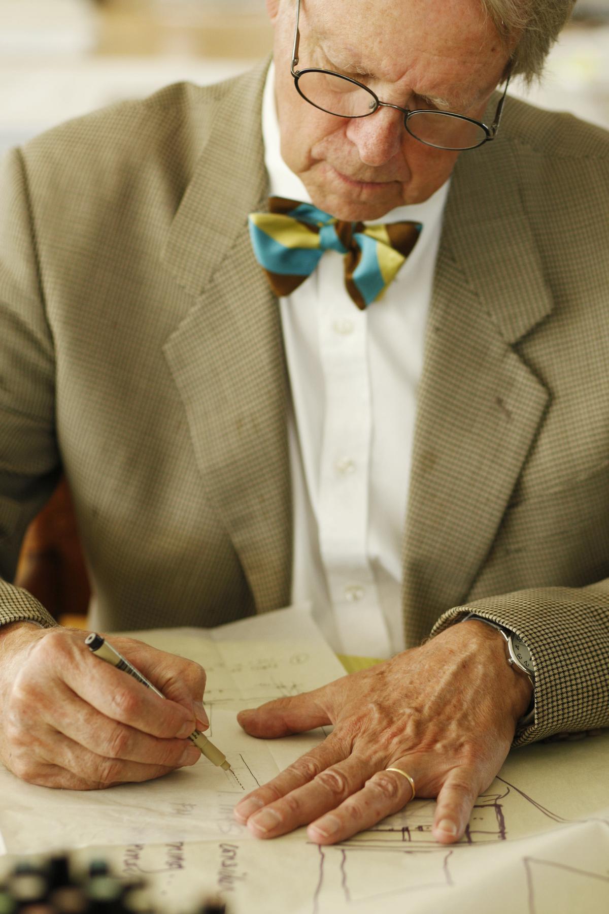 Architect Frank Harmon sketches in 2013. Harmon believes that every building offers lessons to be learned and that the best way to absorb them is to sketch. His collection of sketches and small essays have now been published in the book, “Native Places.”