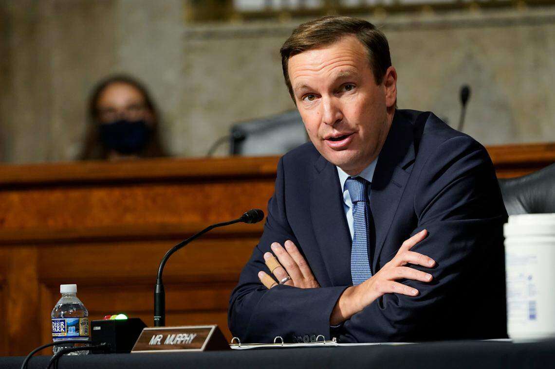 Sen. Chris Murphy, D-Conn., speaks during a Senate Foreign Relations Committee hearing on Capitol Hill in Washington, Thursday, Sept. 24, 2020, on U.S. policy in a changing Middle East.