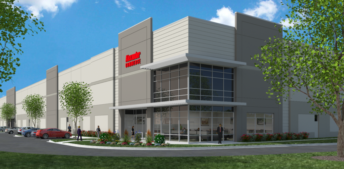 Alexander Commerce Park will feature three buildings with industrial space built on speculation in Research Triangle Park in 2021.