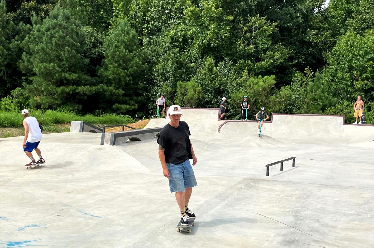 Scooter riders and skateboarders share the concrete at many public skateparks, including Hillsborough’s Skate Spot, which opened this summer in Cates Creek Park off Old N.C. 86 in Hillsborough, N.C.