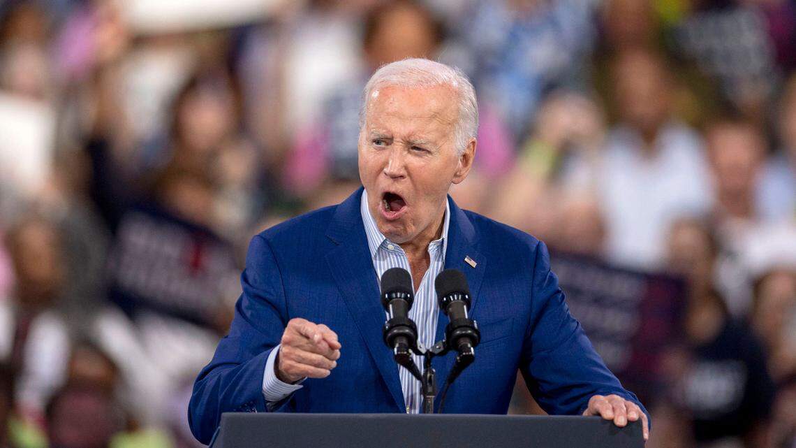 President Joe Biden speaks during a campaign event at the Jim Graham building at the North Carolina State Fairgrounds in Raleigh on Friday June 28, 2024. Biden debated former President Trump in Atlanta, Georgia, the previous night.