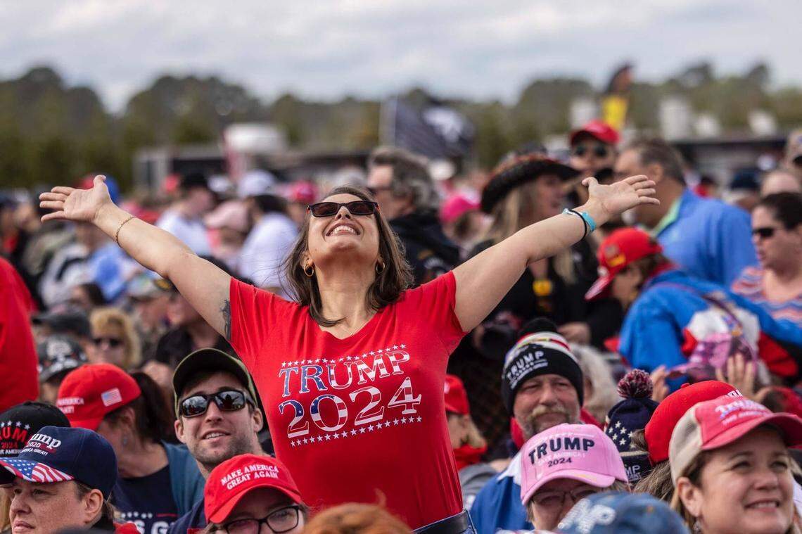 A supporter of former President Donald Trump at Trump’s rally on April 9, 2022, in Selma, North Carolina.