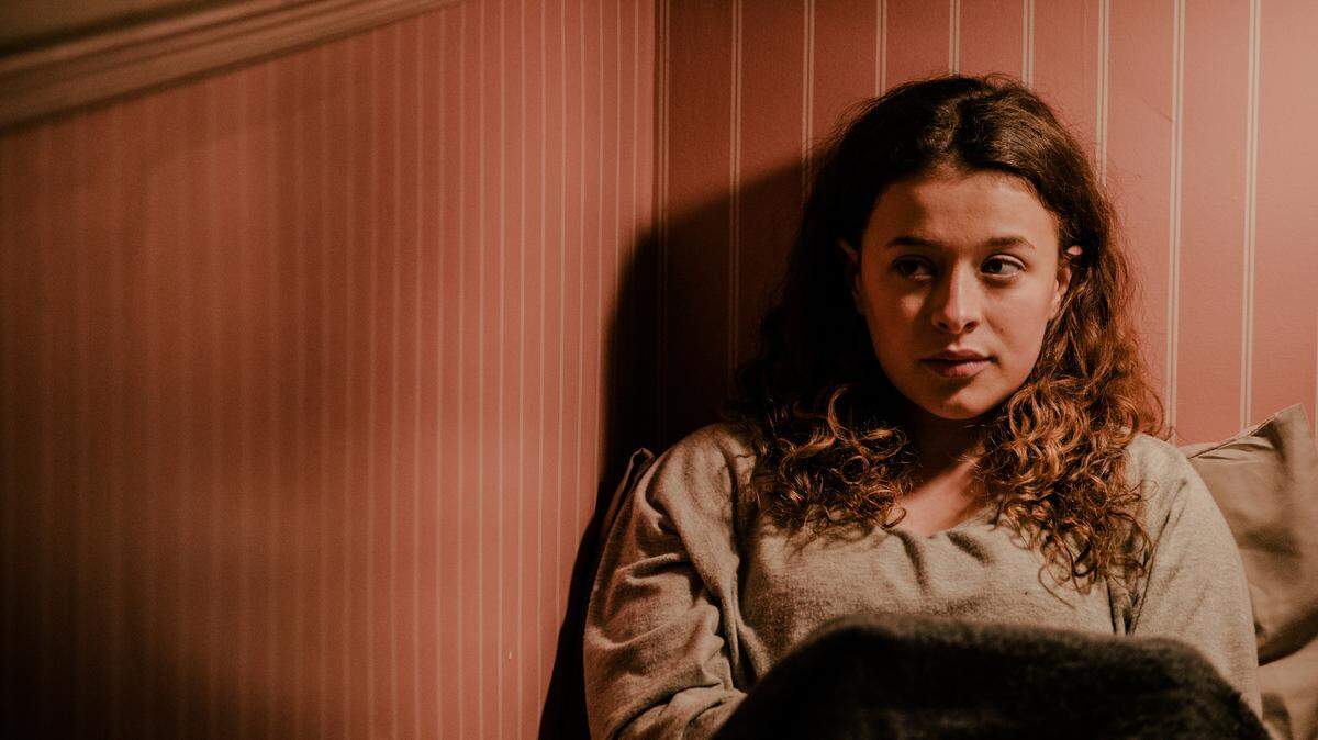 Addison Holley as Alex Cooper in the Lifetime movie “Trapped: The Alex Cooper Story,” premiering Saturday, September 28.