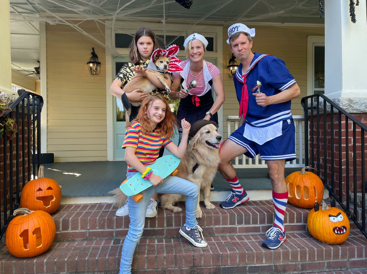 The Barron family of Durham, dressed as characters from their favorite TV show, “Stranger Things.”