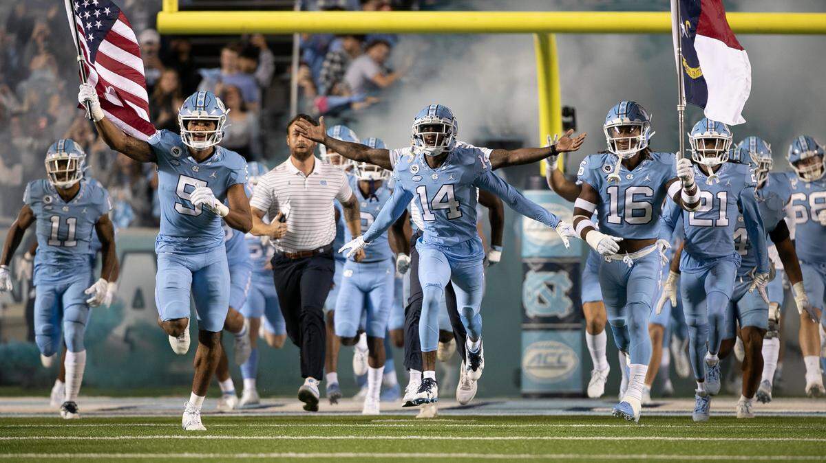 The Tar Heels enter Kenan Stadium for their game against Pitt on Saturday, October 29, 2022 in Chapel Hill, N.C.