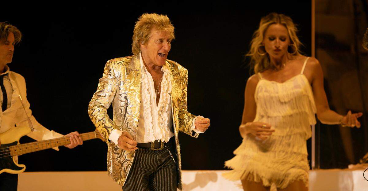 Rod Stewart brings his “One Last Time” tour to Raleigh, N.C.’s Coastal Credit Union Music Park at Walnut Creek, Tuesday night, July 8, 2025. Cheap Trick opened the show.