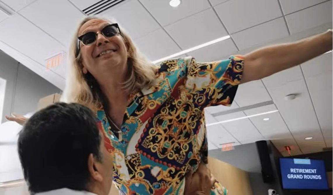 In what’s now a whimsical annual tradition, the so-called Dancing Doctors of UNC Children’s Hospital created a year-end parody video with this year’s number a reenactment of a classic scene from “Dirty Dancing.” Dr. Stuart Gold, center, is retiring.